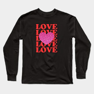 LOVE with glitter heart Long Sleeve T-Shirt